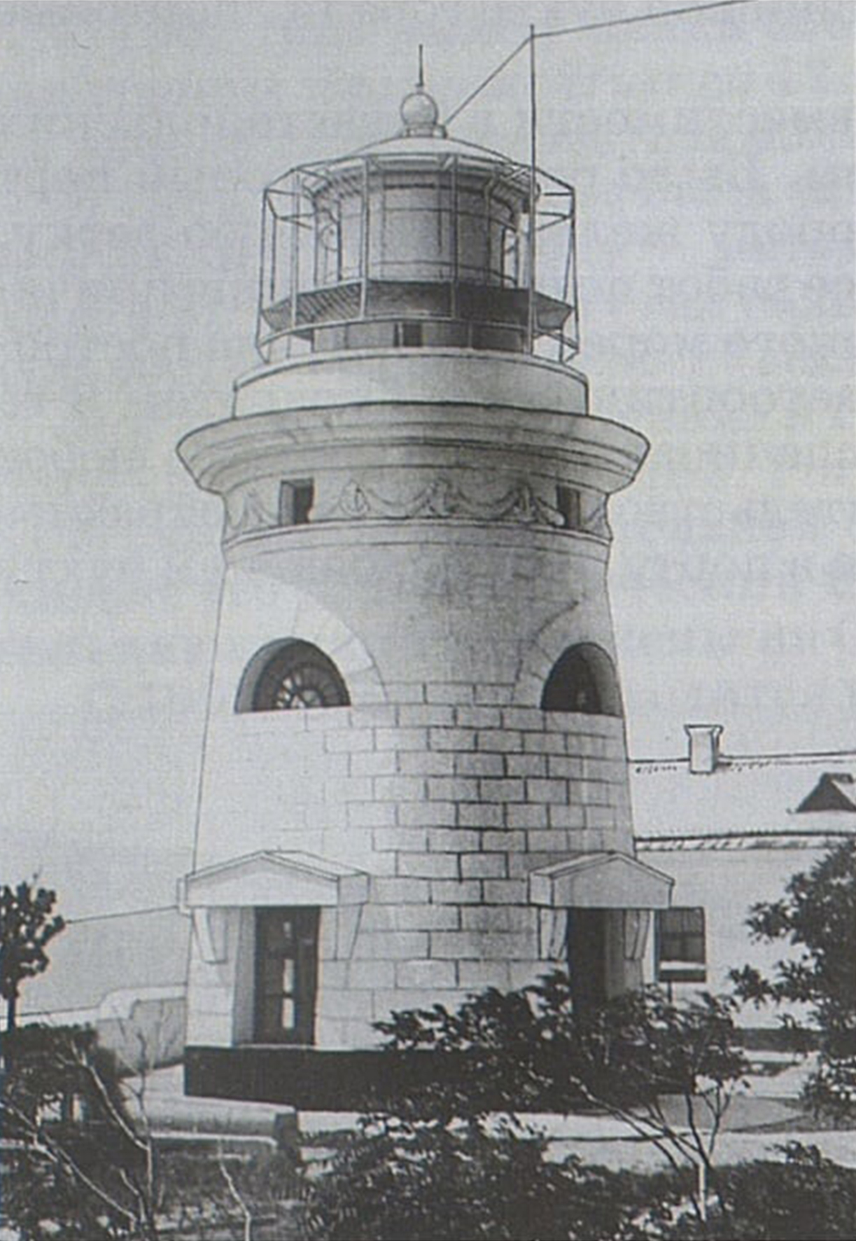 Ильинский маяк. Вид с лепниной до ремонта в 1974 г